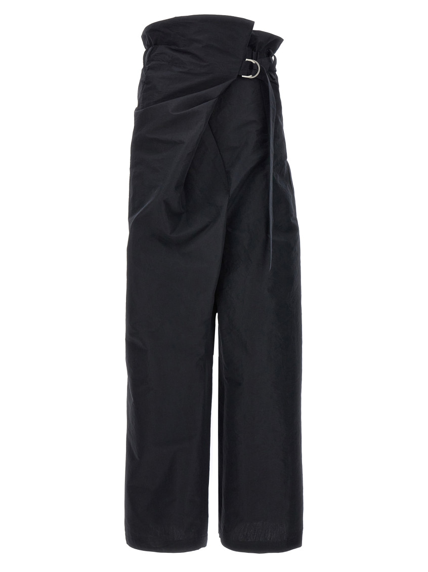 Shop Issey Miyake Black Enfold Trousers