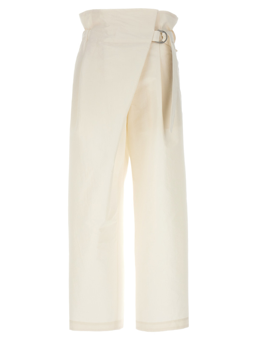 Issey Miyake White Enfold Trousers
