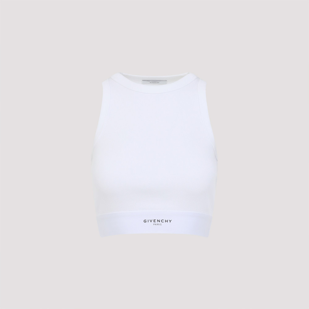 Givenchy White Cotton Cropped Tank Top
