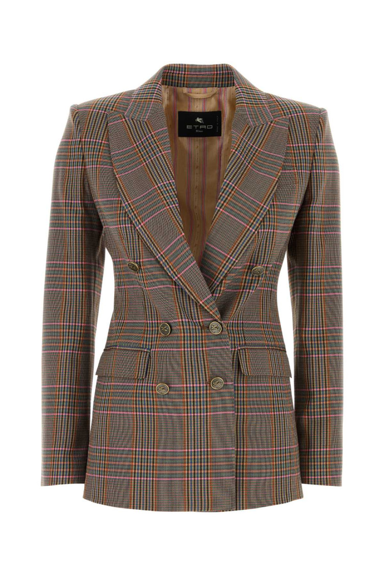 Etro Multicolor Embroidered Stretch Jersey Blazer