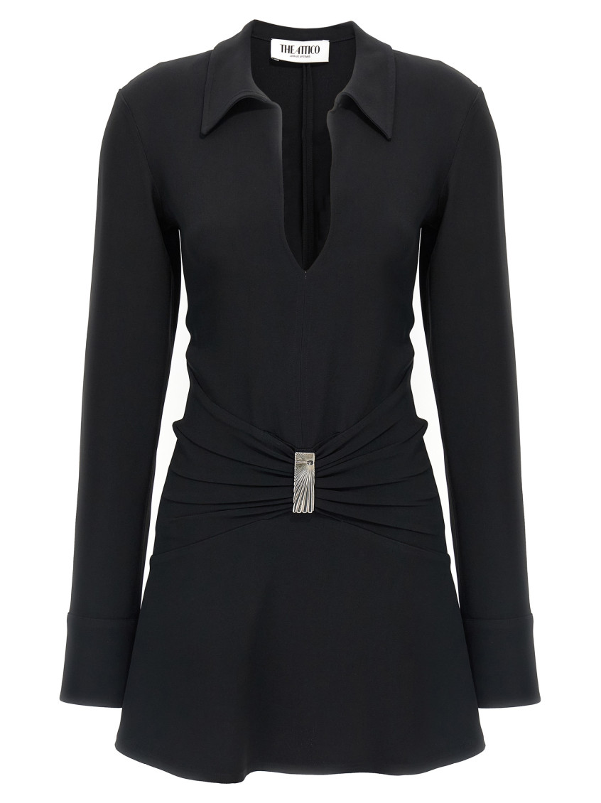 Attico Black Mini Polo Dress