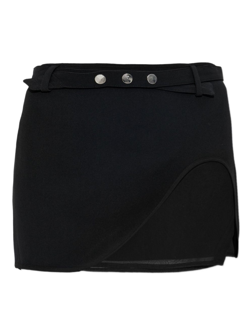 Attico Black Belt Mini Skirt