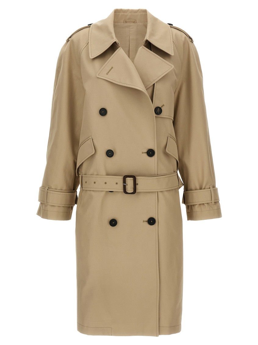 Attico Beige Cotton Trench Coat