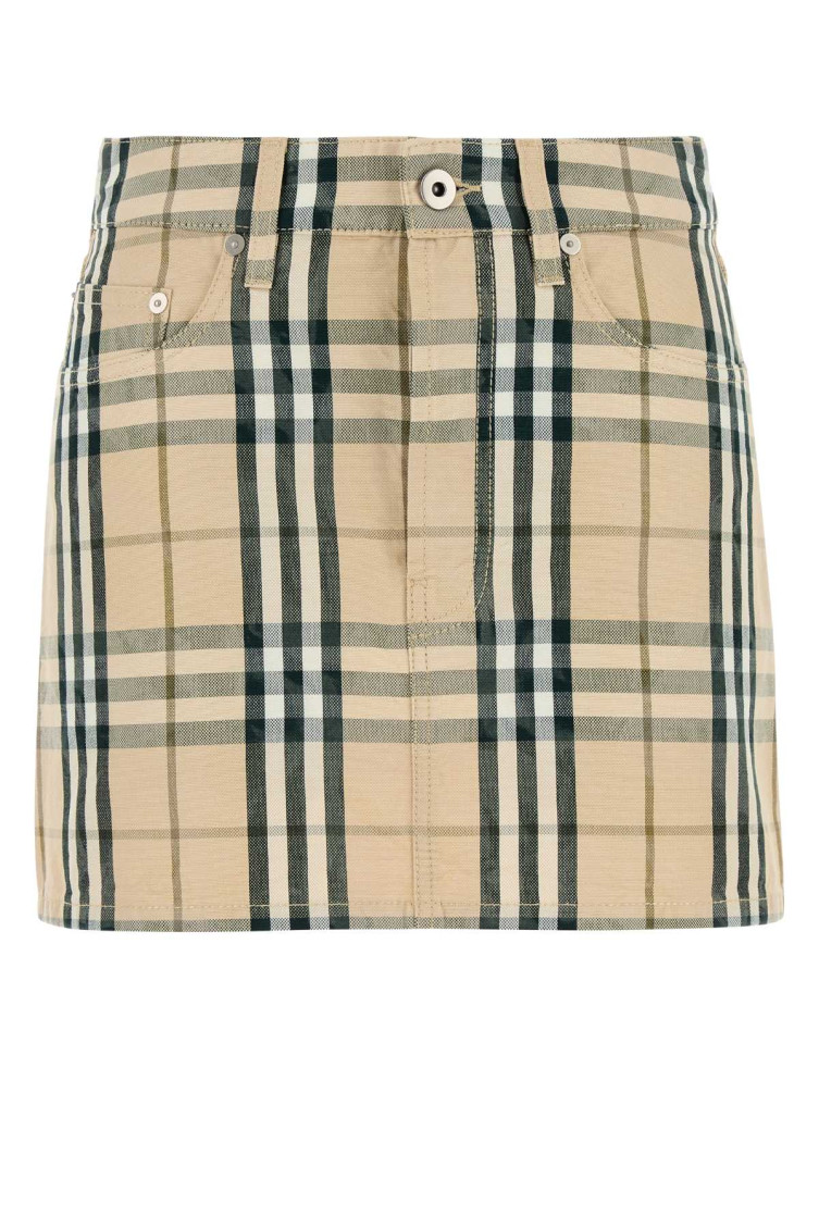 Burberry Check Denim M In Neutral