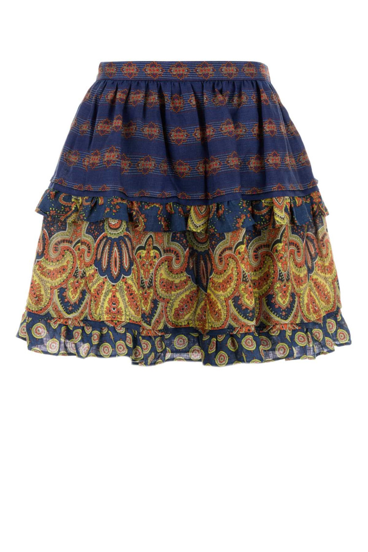 Valentino Skirt In Lino Paisley Medaglioni Voyage Imaginaire