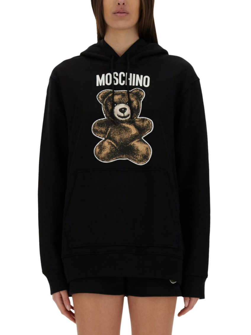 Moschino Black Graphic Hood Sweatshirt for Women Online India at