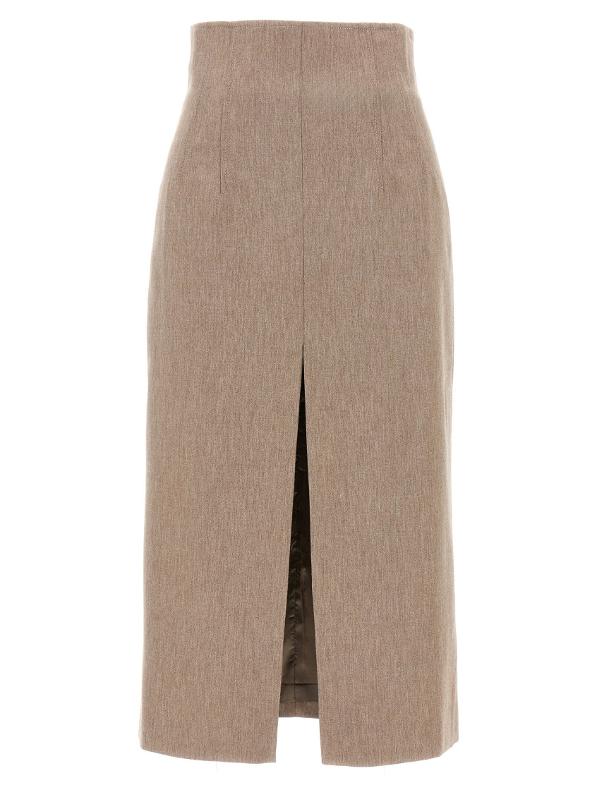 The Andamane Stephanie Mid-length Skirt In Beige