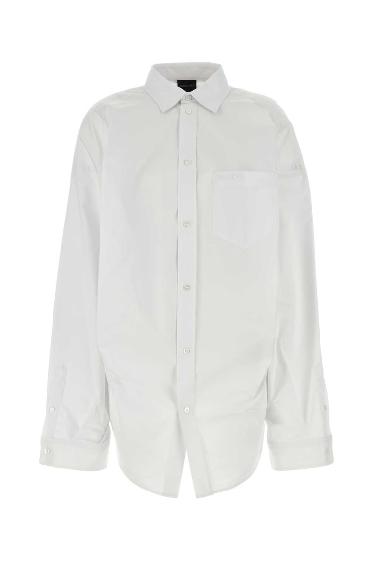 Balenciaga Poplin Oversize Shirt In White