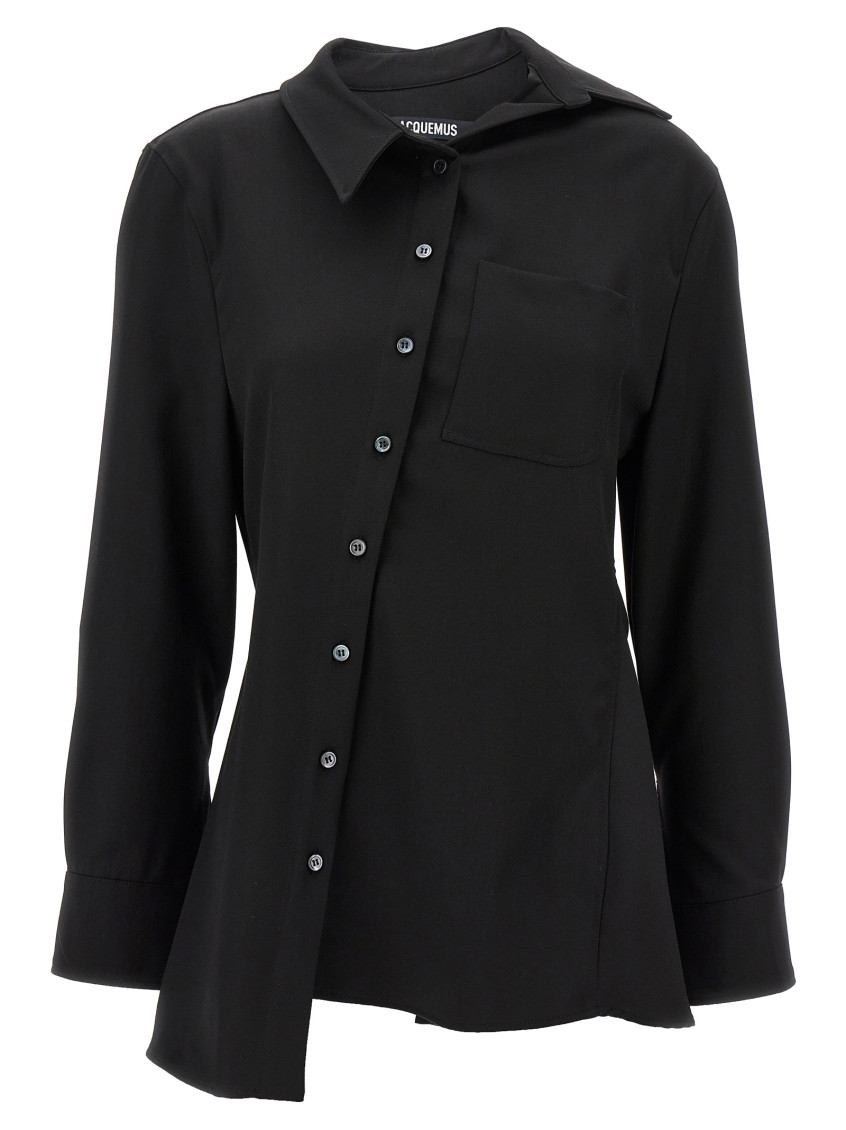 Jacquemus La Chemise Pablo Shirt And Blouse Black In Black