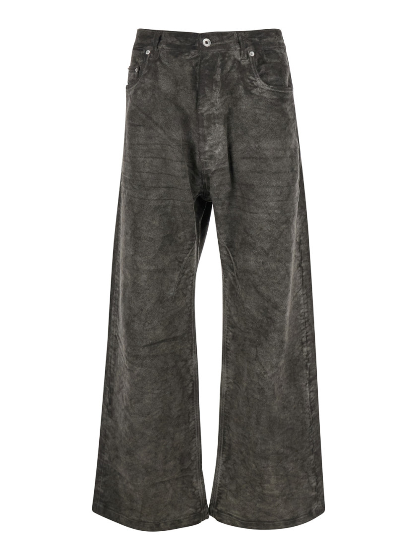 Shop Rick Owens Brown Wide Leg Jeans