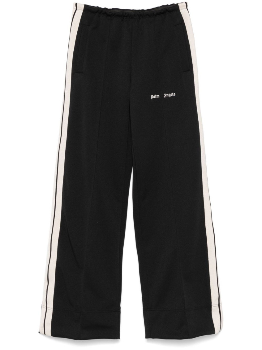 Palm Angels Wide-leg Trousers With Contrasting Stripe Detail In Black