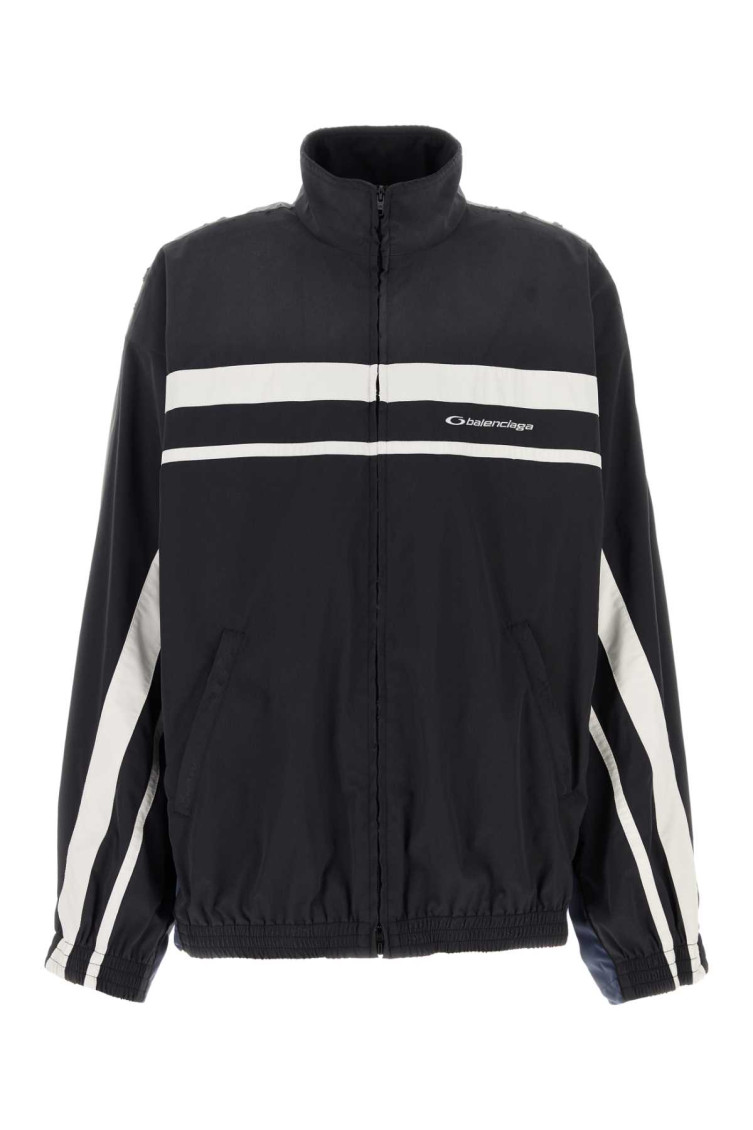 Balenciaga Multicolor Tech Fabric Oversize Sweatshirt In Black