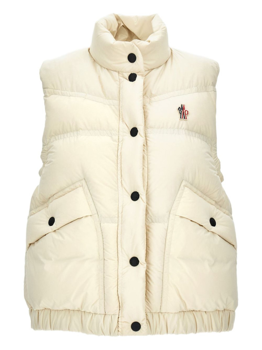 Moncler Grenoble Padded Gilet In Down Beige In Neutral