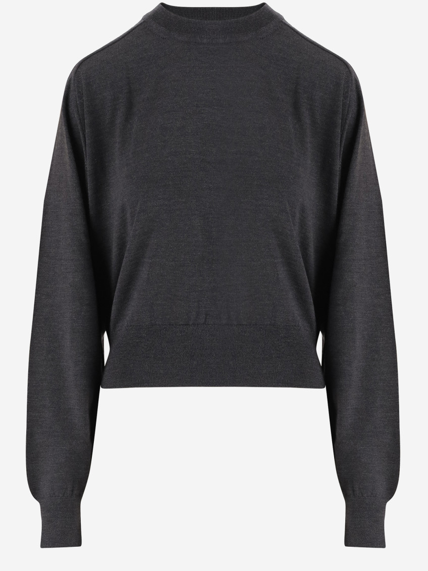 Jacquemus Merino Wool Sweater With Logo Embroidery In Black