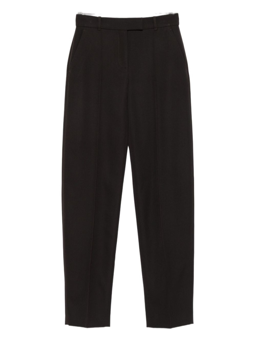 Alexander Mcqueen Brown Wool Trousers In Black