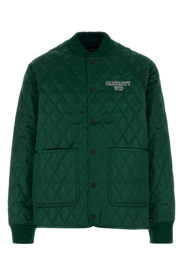 Carhartt Dark Green Embroidered Logo Jacket In Green