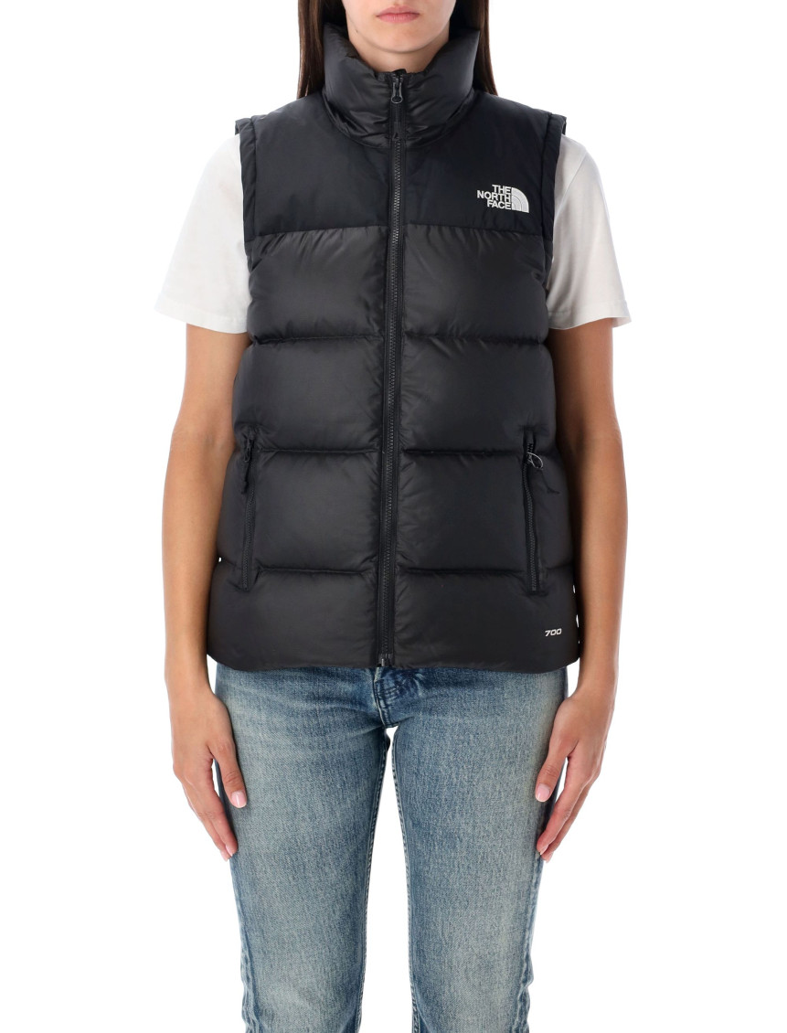 The North Face Womens Tnf Black 1996 Retro Nuptse Hooded Shell-down Vest Xs In Black