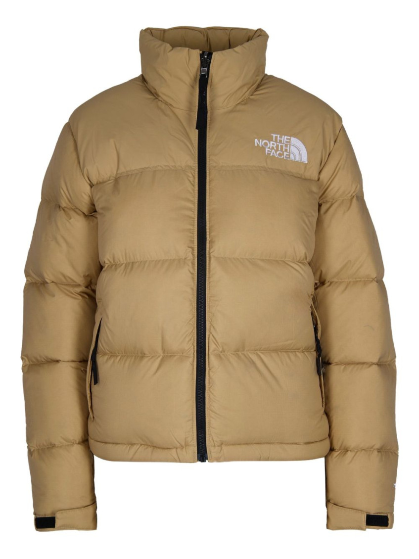 The North Face Slightly Cropped Puffer Jacket With High Collar In Brown