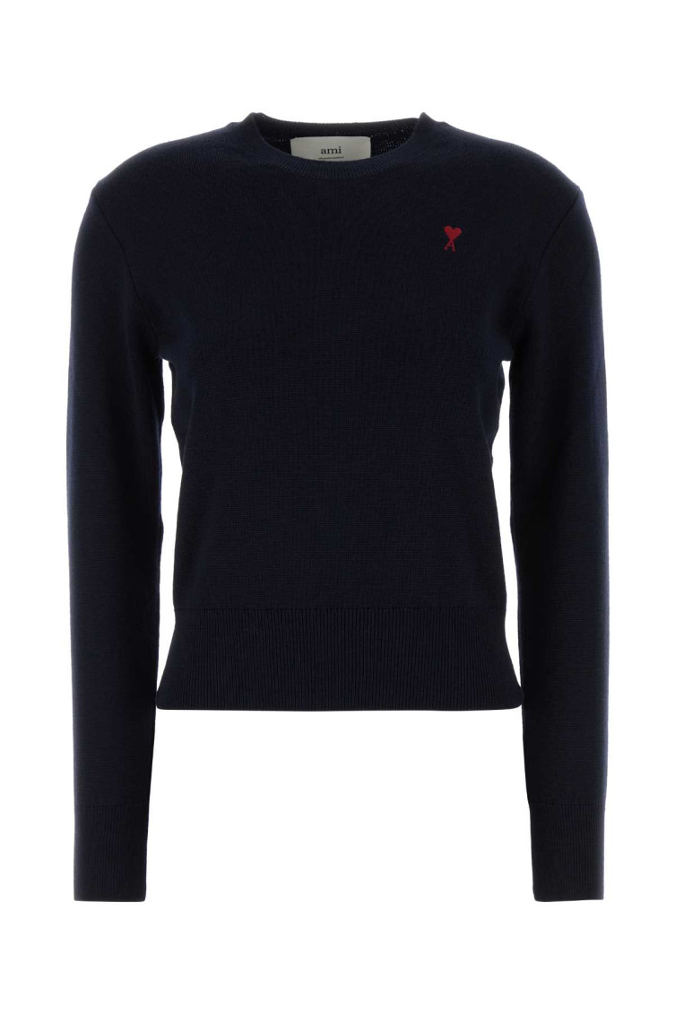 Ami Alexandre Mattiussi Midnight Blue Wool Sweater In Blue