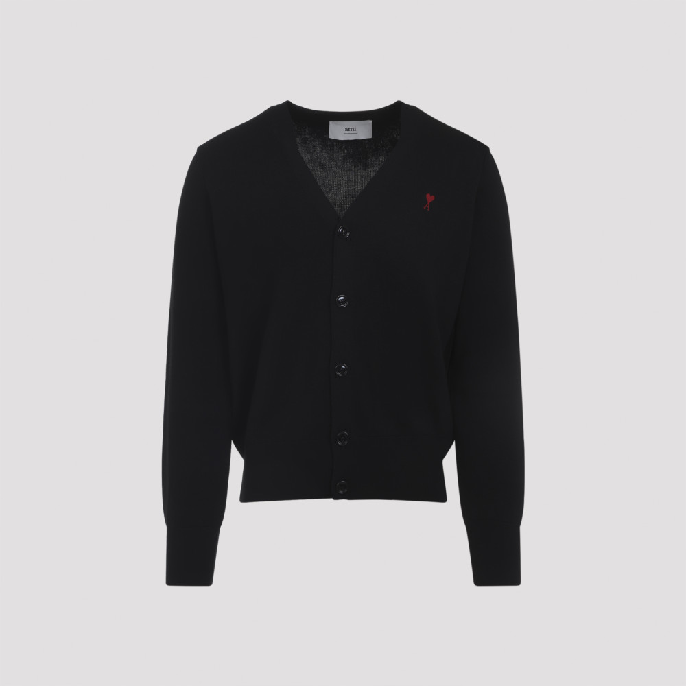 Ami Alexandre Mattiussi Ami Paris Men Ami De Coeur Cardigan In Black