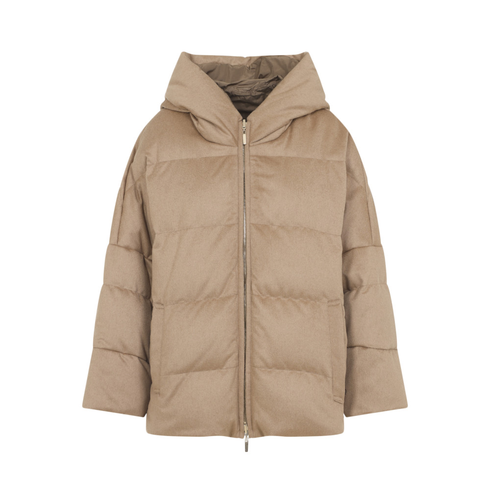 Max Mara Brown Quilted Jacket In Neutral
