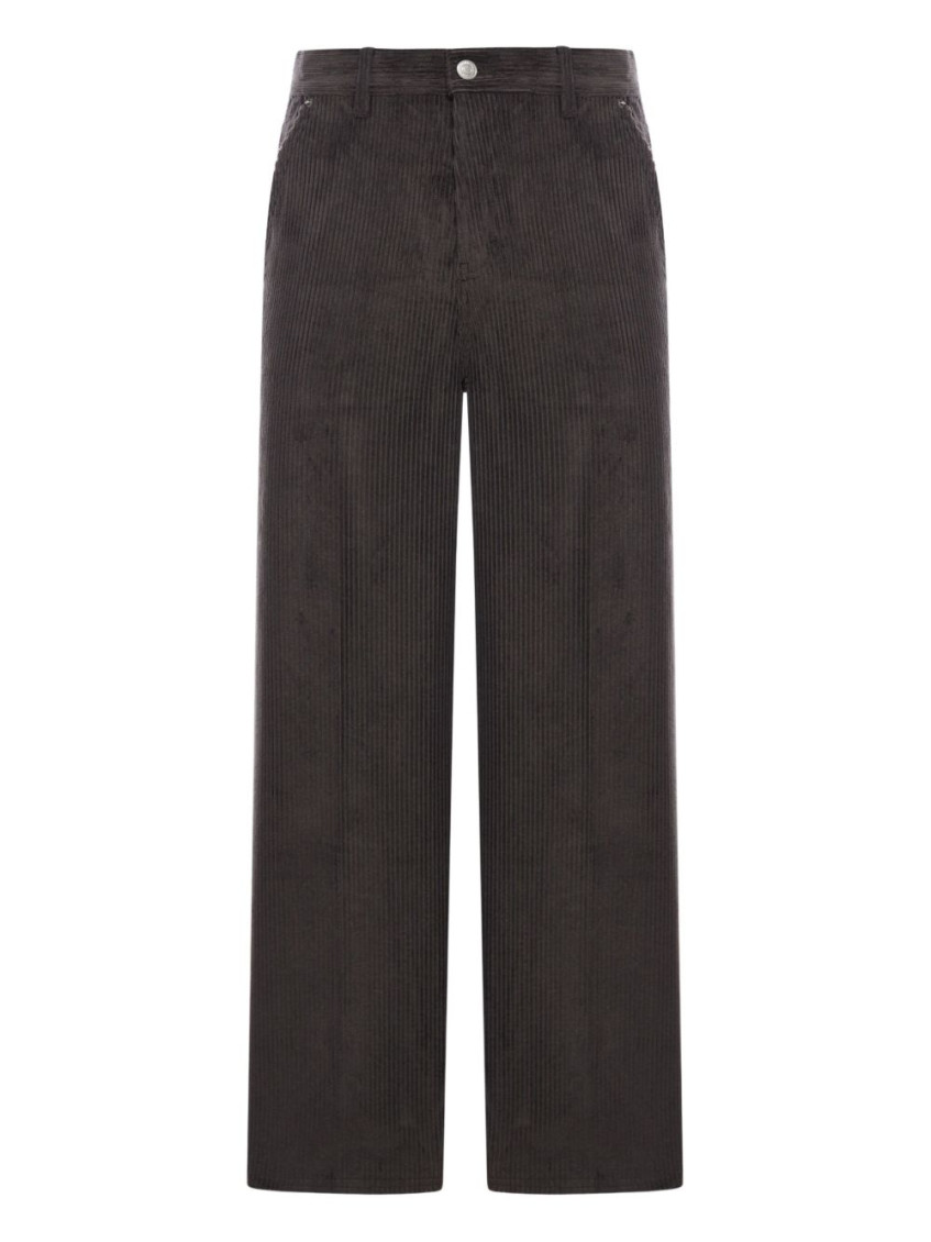 Ami Alexandre Mattiussi Ami Paris Grey Corduroy Wide-leg Trousers Ami Paris In Brown