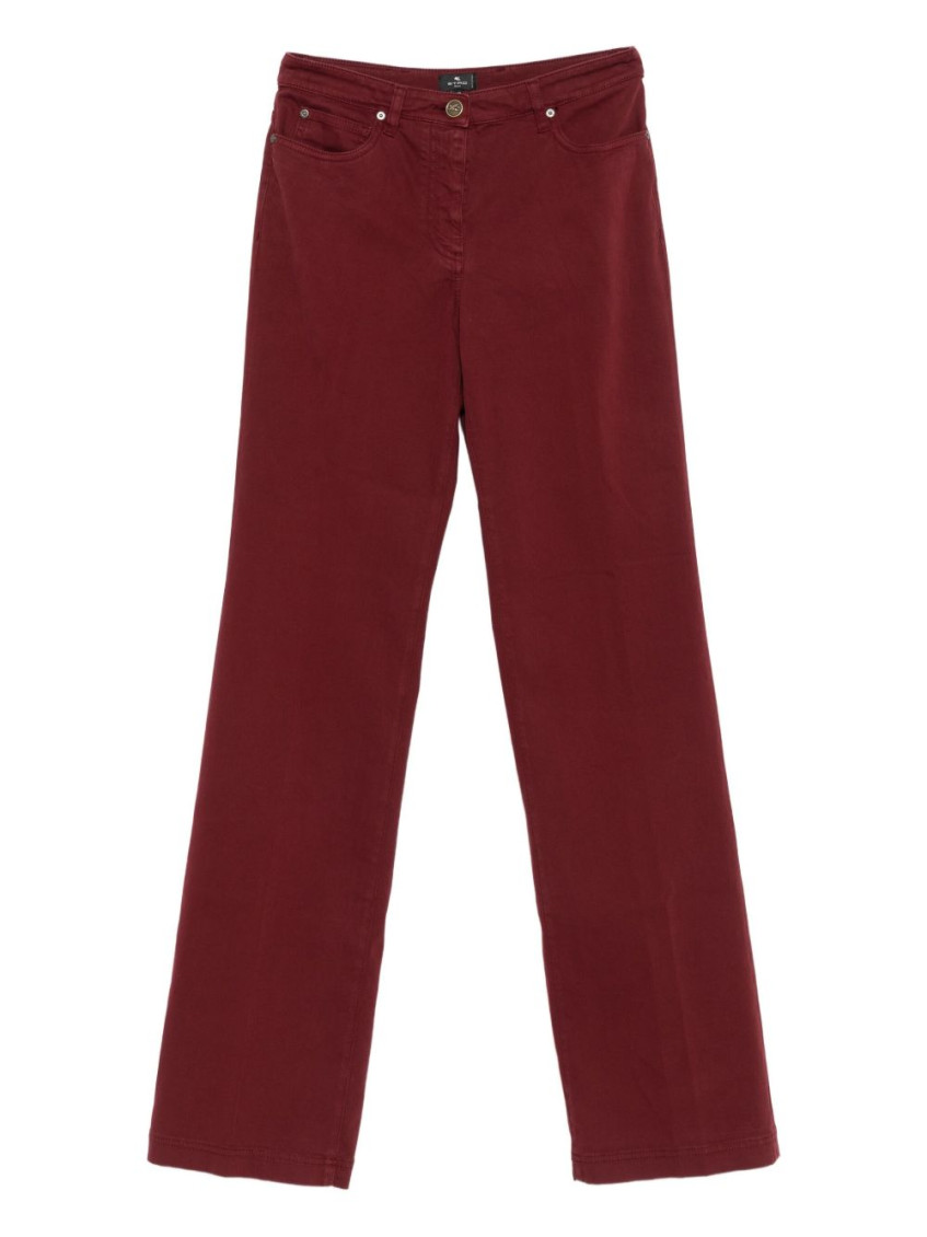 Etro Burgundy Stretch Cotton Jeans In Burgundy