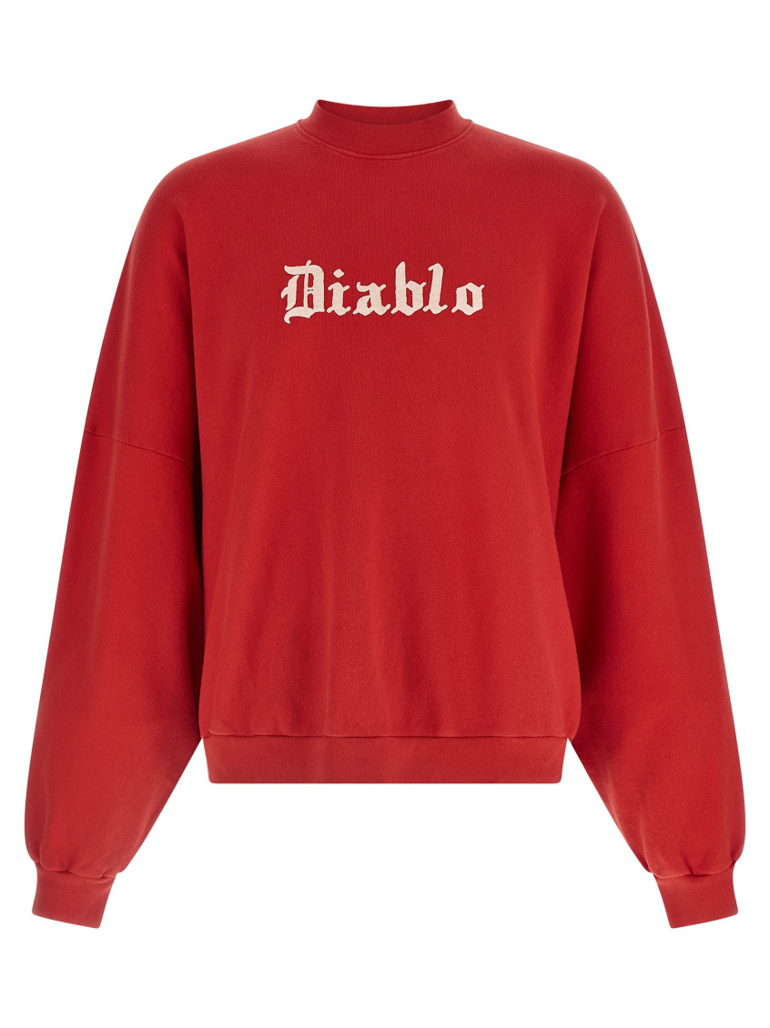 Willy Chavarria Diablo Hooligan Sweatshirt In Red
