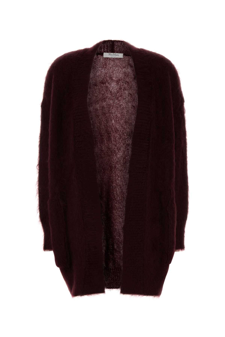 Max Mara Grape Mohair Blend Affetto1234 Cardigan In Brown