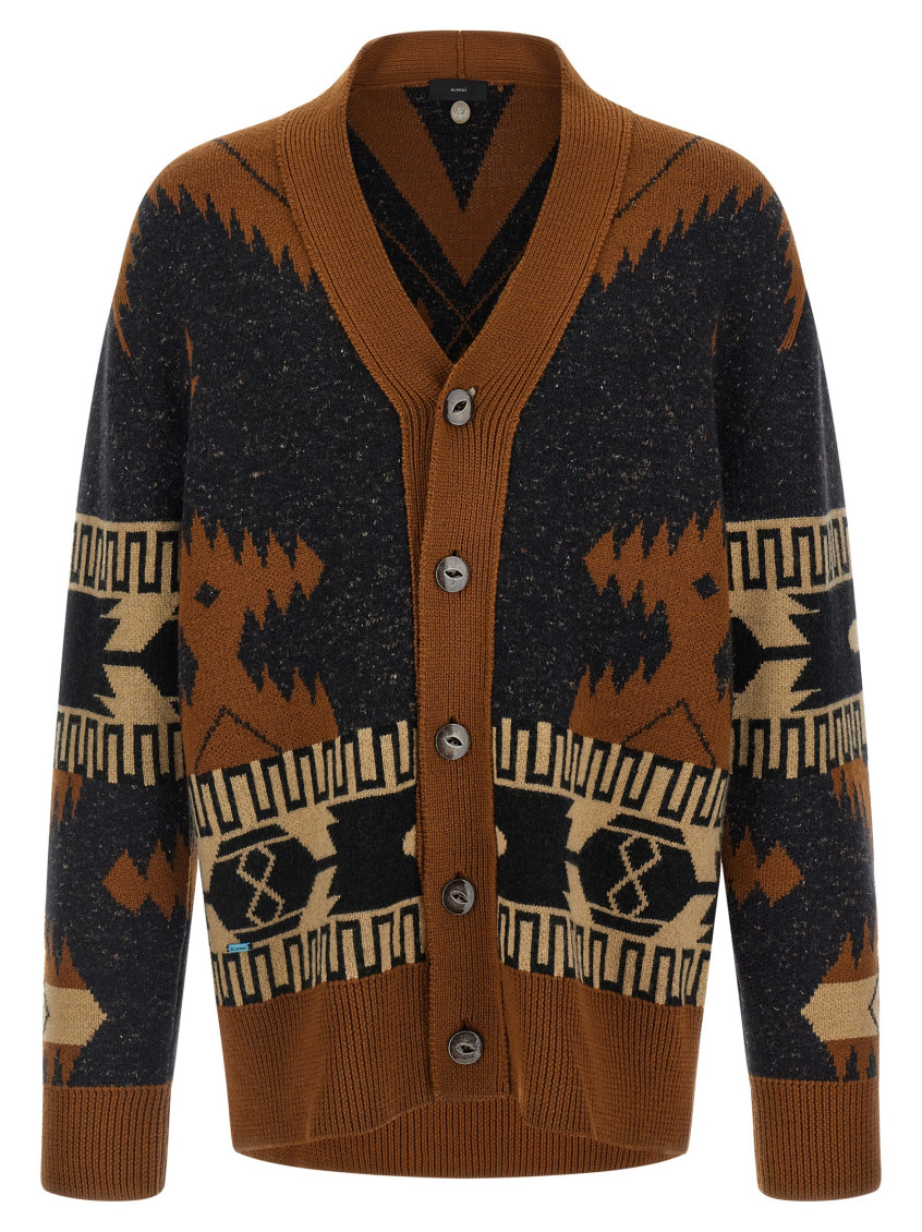 Alanui Geometric Pattern Long Sleeve Cardigan In Multi
