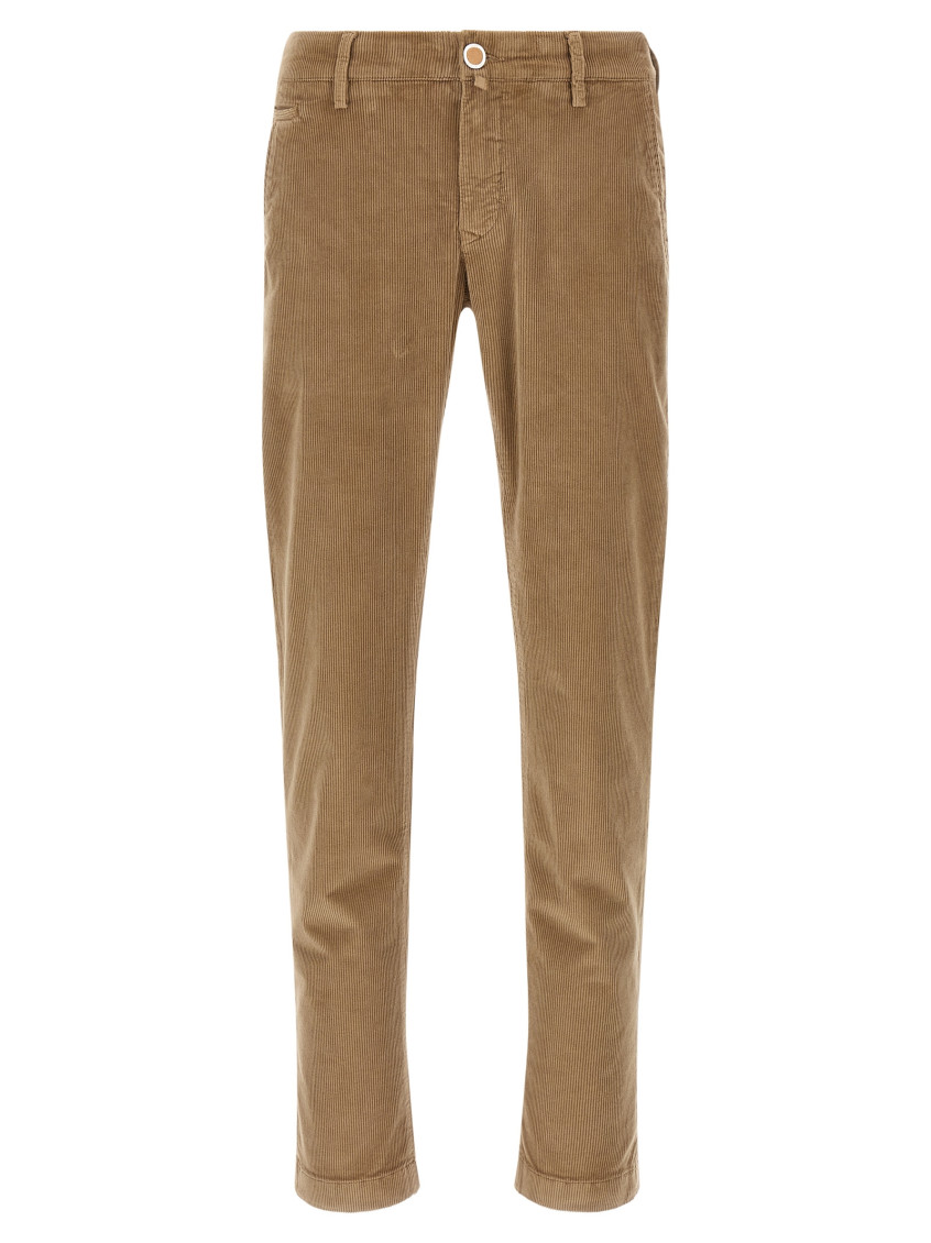 Jacob Cohen Corduroy Trousers With Pockets And Loops In Brown