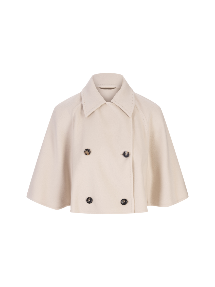 Max Mara Beige Wool Cape Coat In Neutral