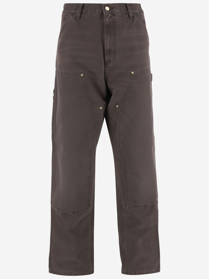 Carhartt Wip Brown Cotton Double Knee Pant In Brown