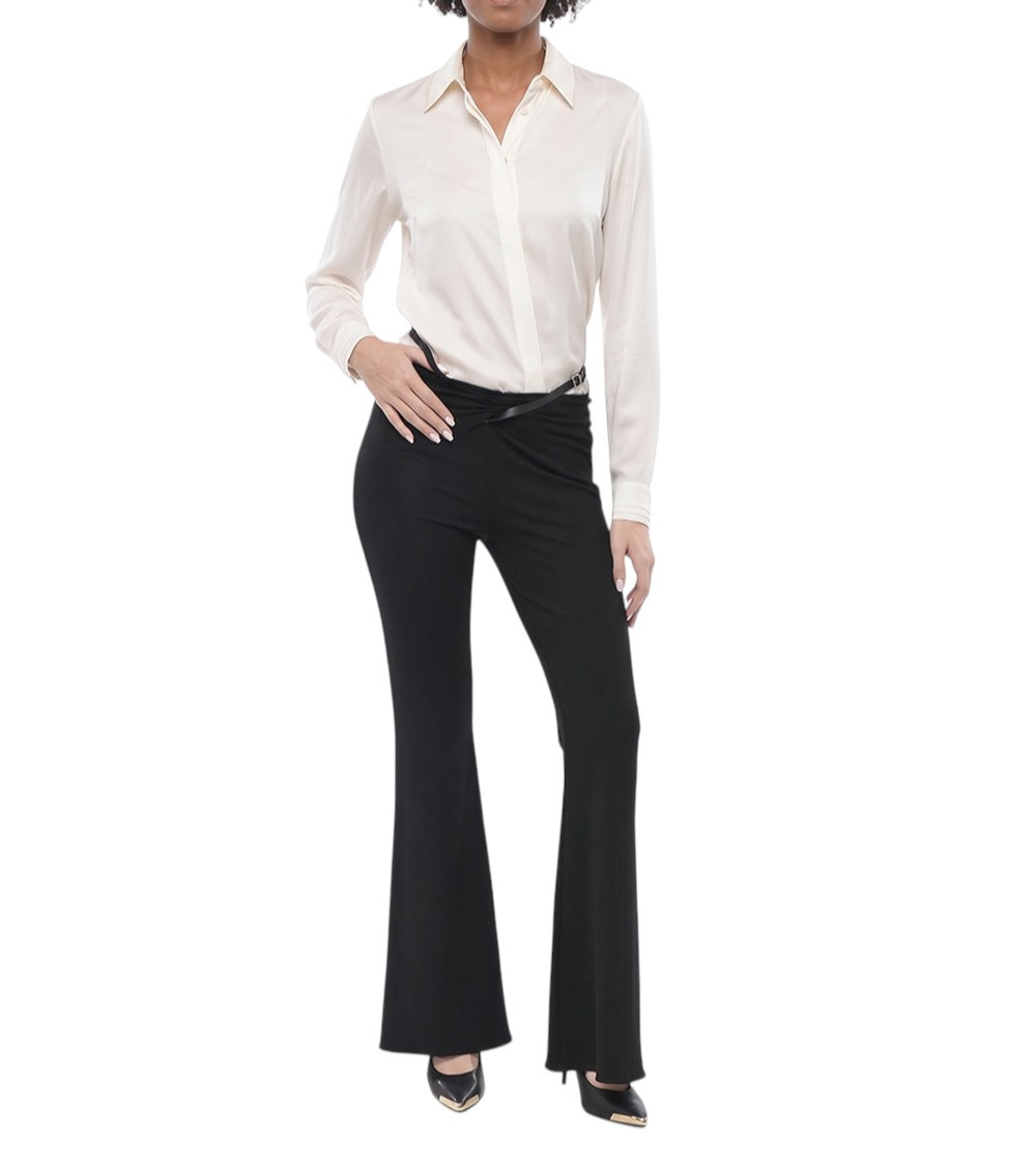 Courrèges Black Bootcut Flat Front Pants