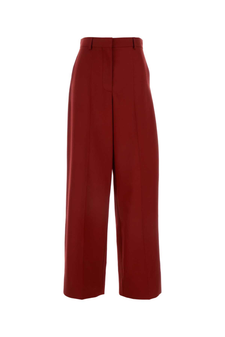 Stella Mccartney Tiziano Red Wool Ruby Wide-leg Pant In Red