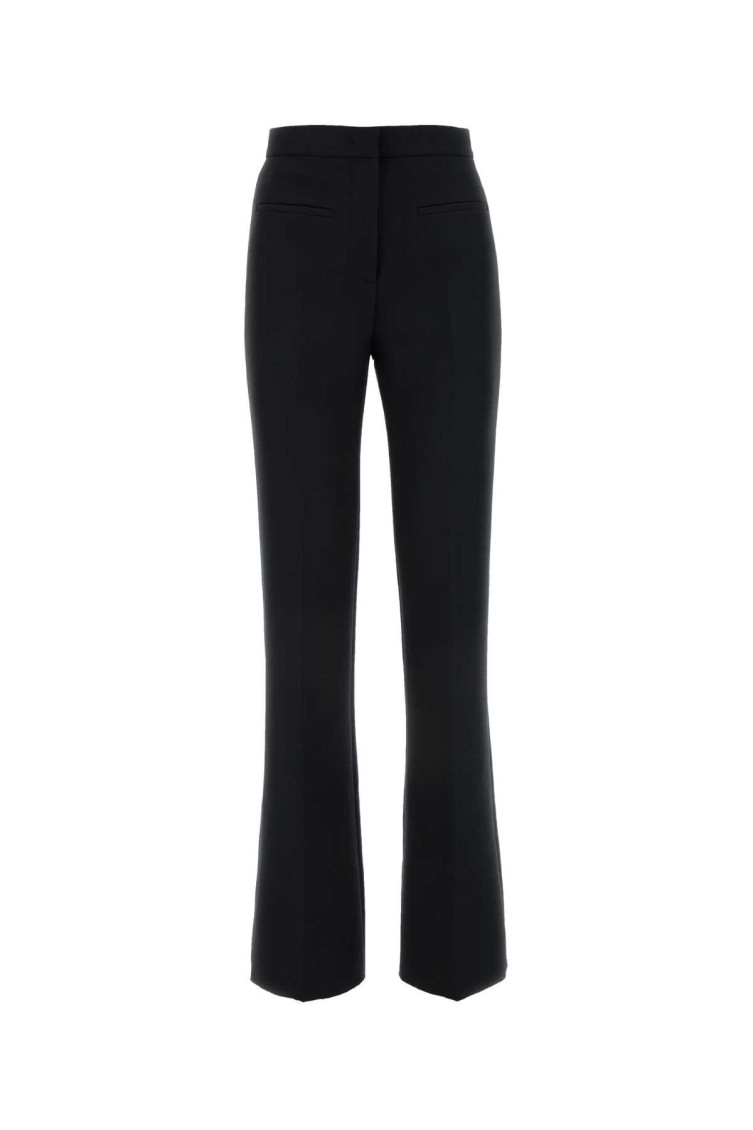 Msgm Wide-leg High-waist Trousers In Black
