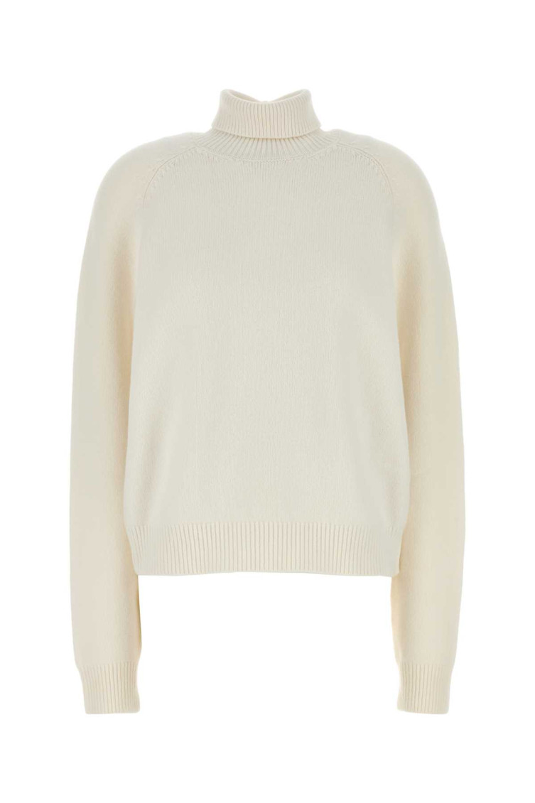 Fendi Maglione In Misto Cashmere Bianco Donna In White