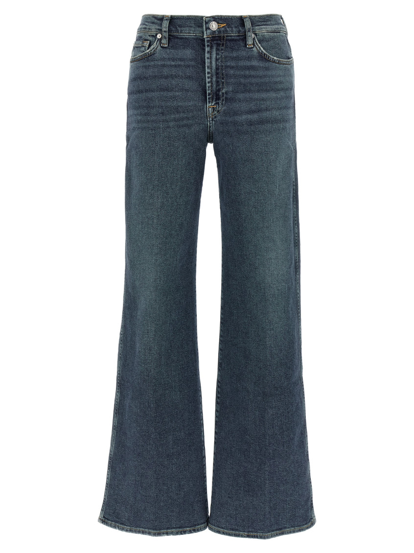 7 For All Mankind Lotta Flared Denim Jeans In Blue