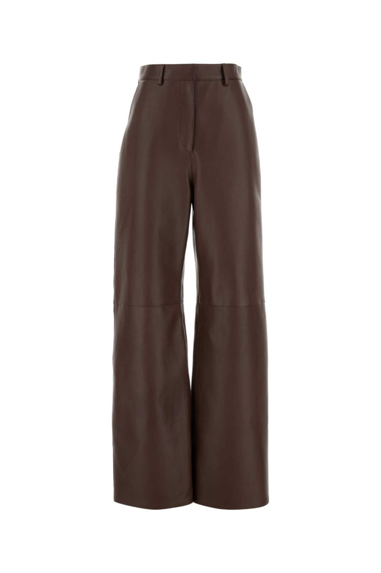 Loewe Pantalone In Nappa Cioccolato Donna In Brown