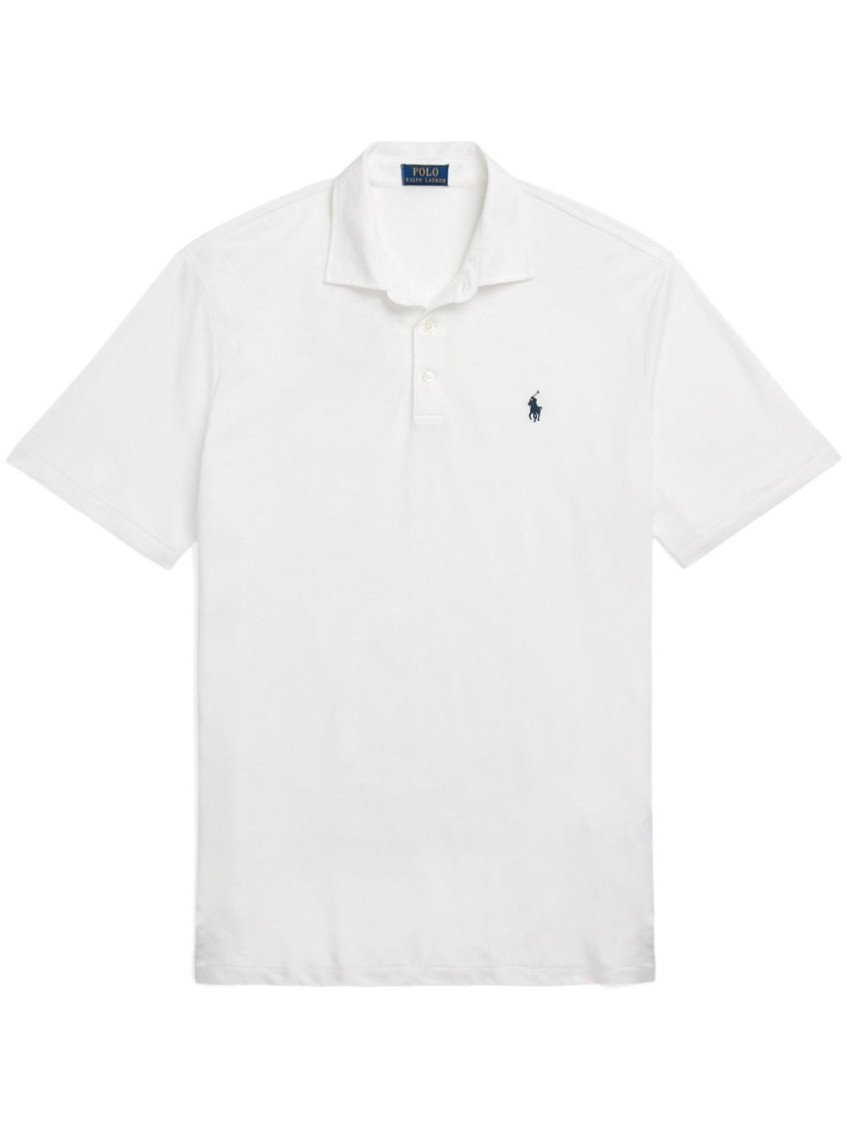 Polo Ralph Lauren Slim-fit Button-down Collar Logo-embroidered Cotton-blend Poplin Shirt In White