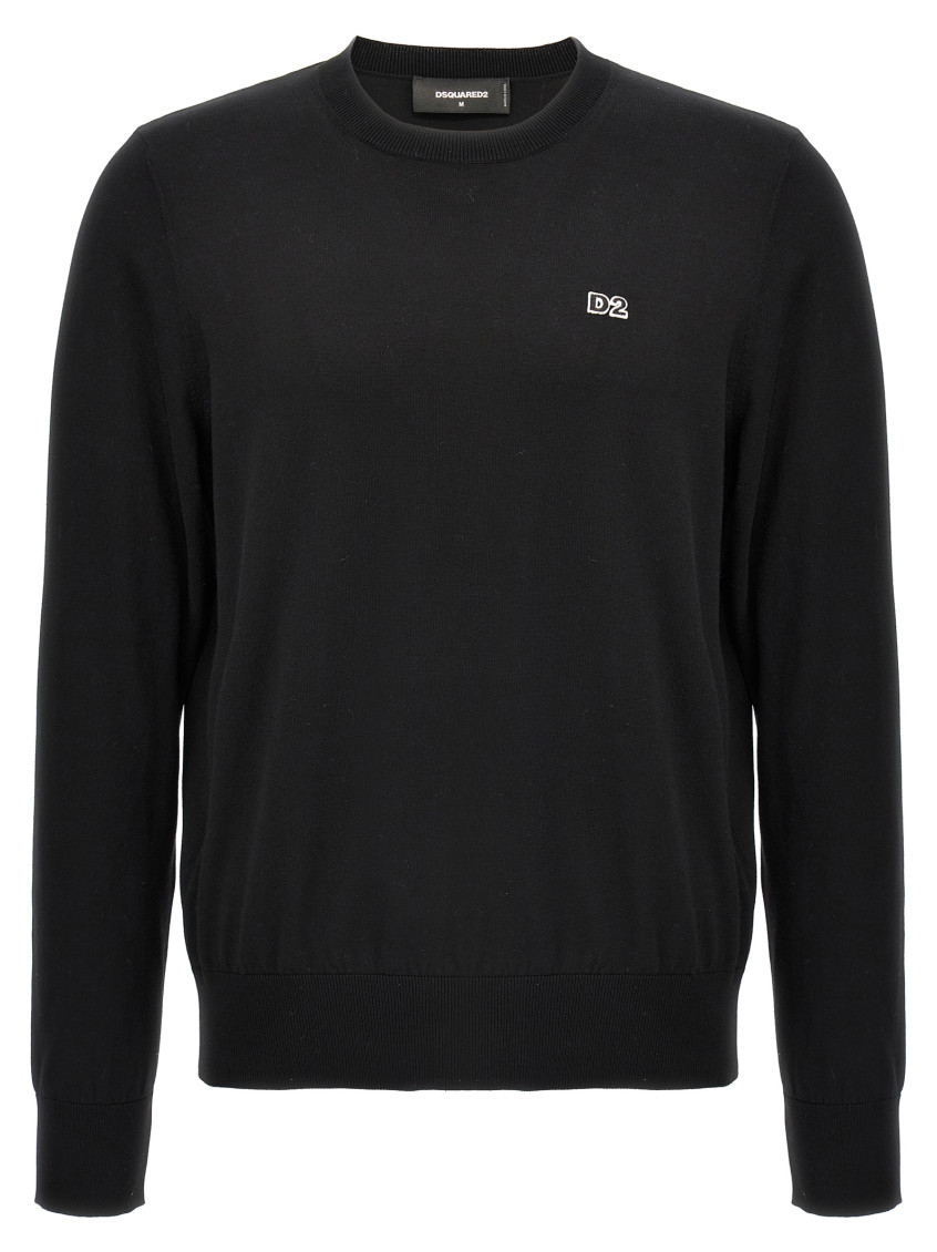 Dsquared2 Black Crewneck Sweater In Black