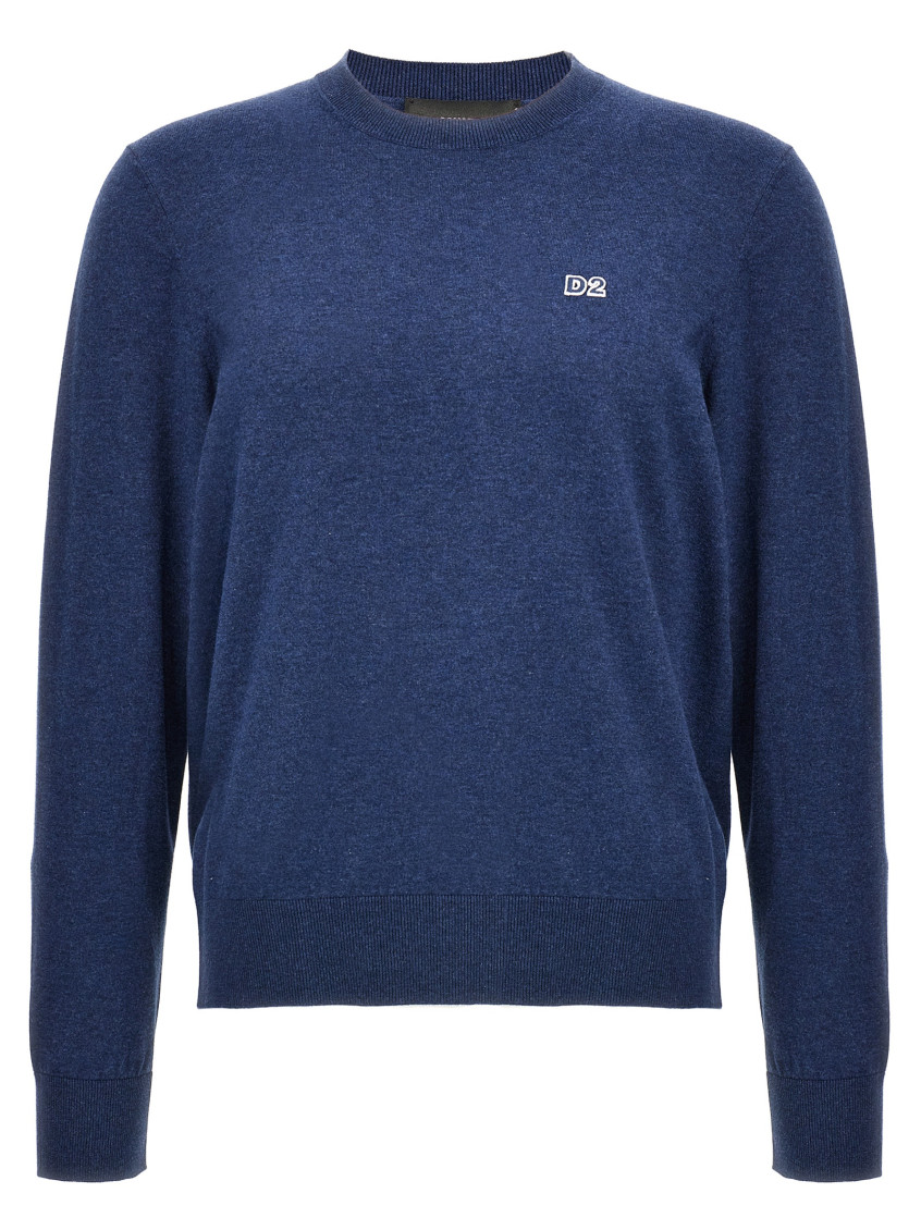 Dsquared2 Blue Crewneck Sweater In Blue