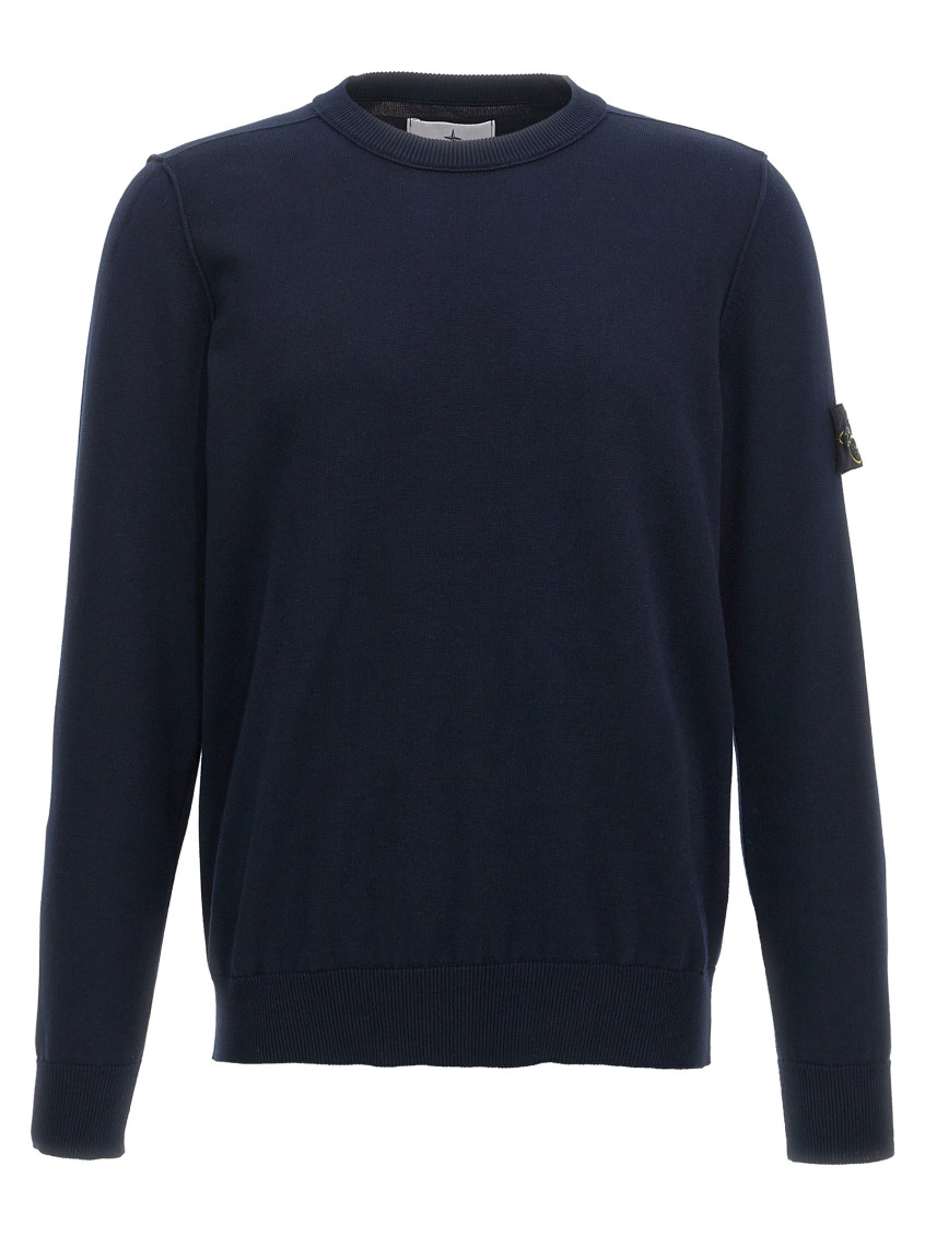 Stone Island Light Rws Pure Wool Sweater In Blue