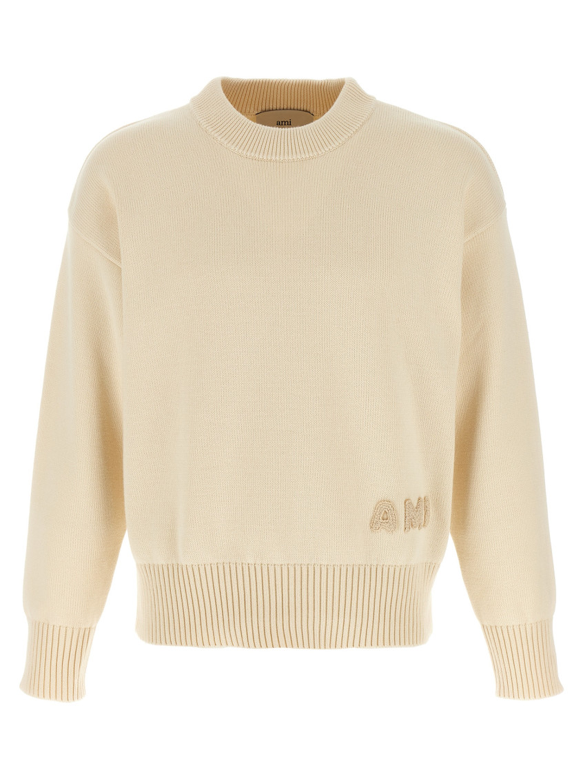 Shop Ami Alexandre Mattiussi Beige Ami Sweater