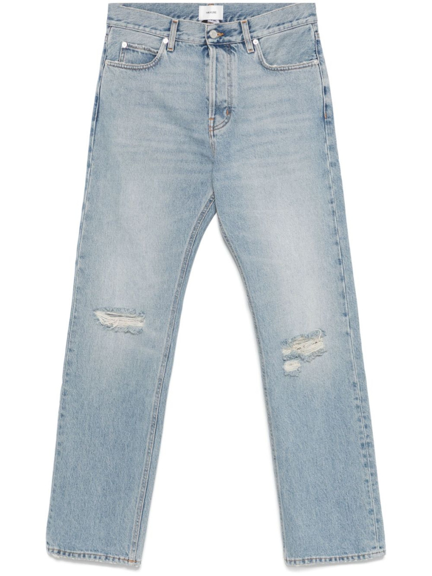 Haikure Distressed Faded Ripped Jeans Pockets In Light Blue
