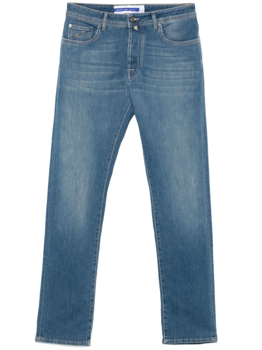 Jacob Cohen Slim Faded Effect Jeans With Belt Loops In Blue