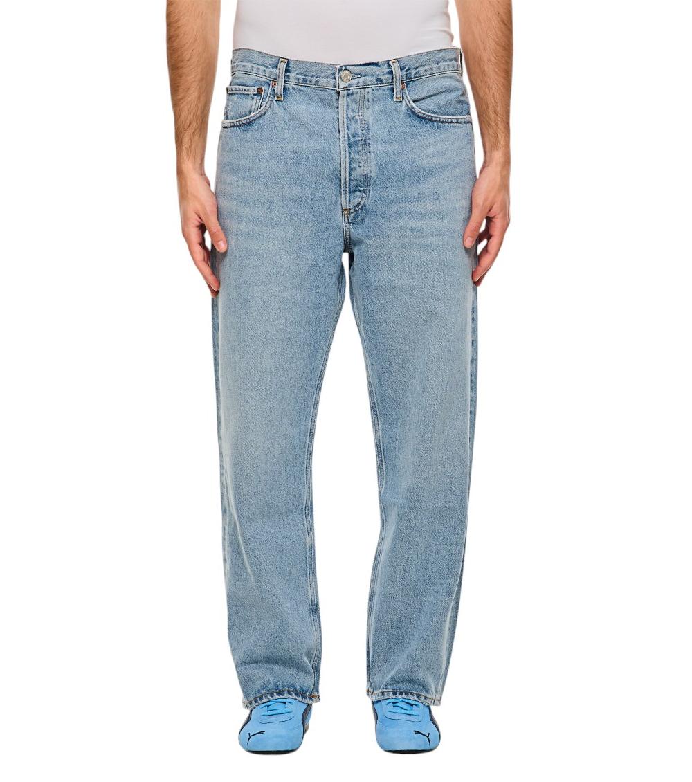 Agolde Light Blue 90s Mid-rise Loose Fit Jeans In Light Blue