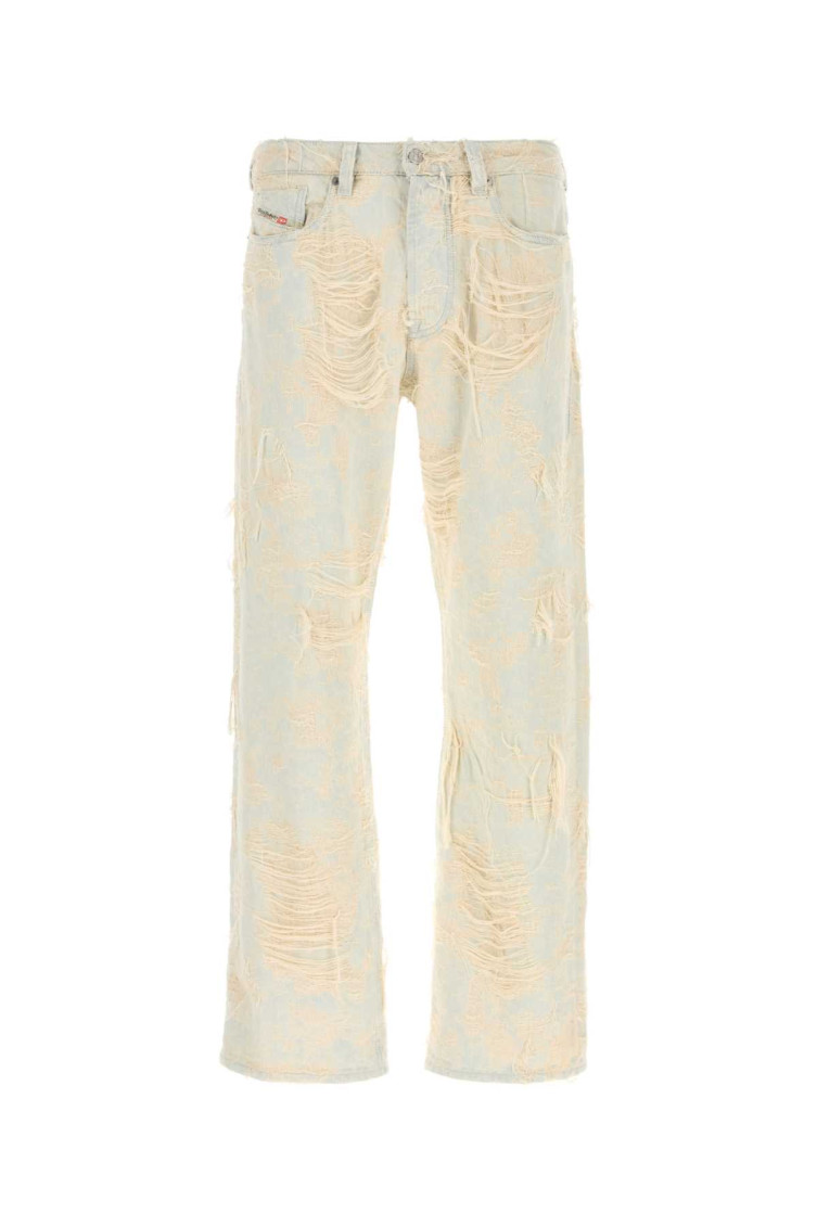 Diesel Deeper Distressed Denim Trousers In Natural