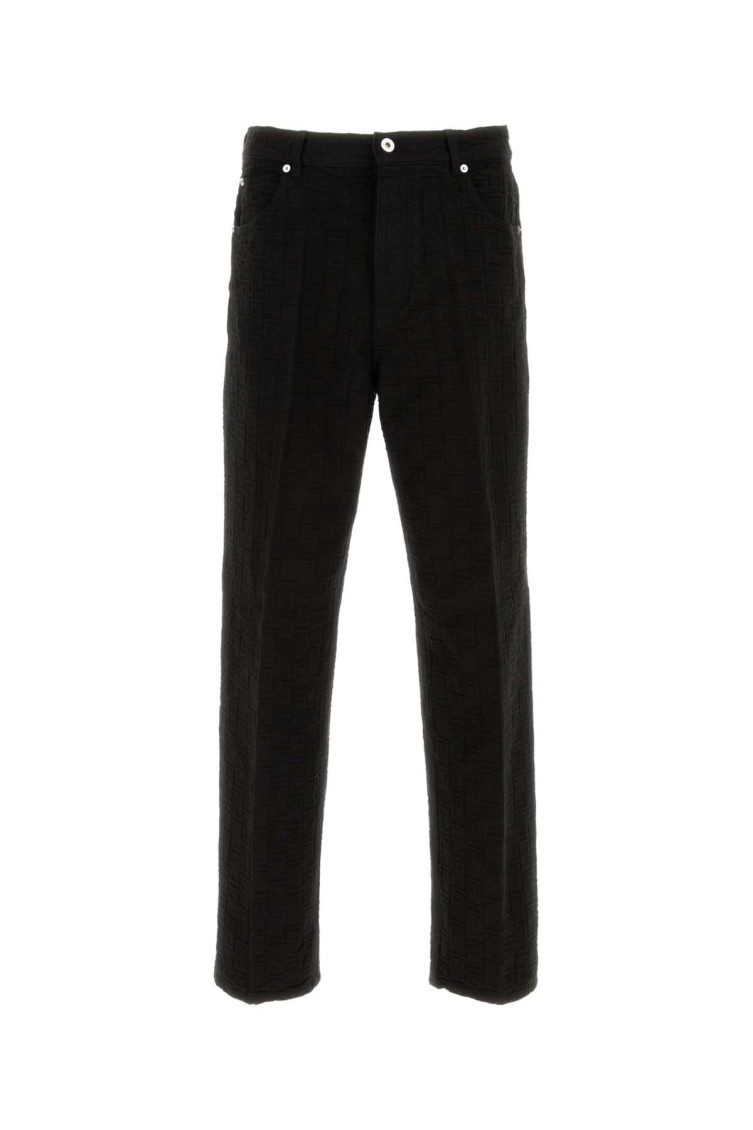 Ferragamo Monogram Five Pocket Trousers In Black