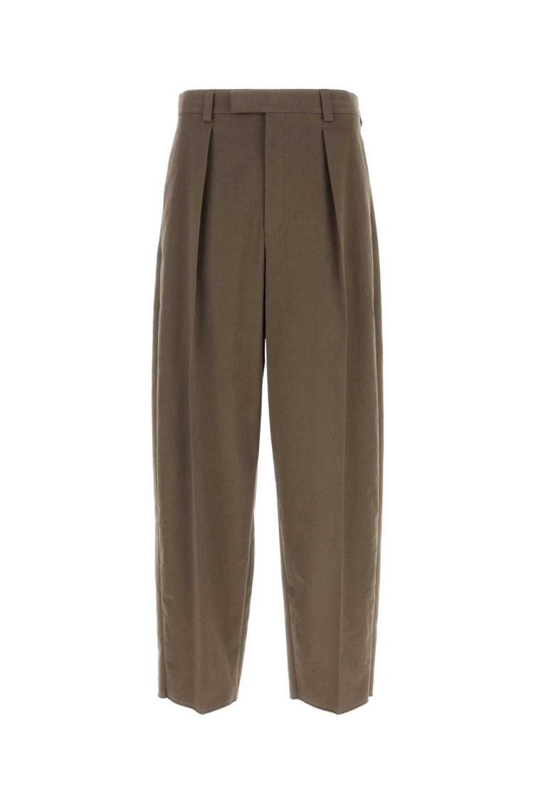 Ferragamo Brown Cotton Pants In Brown